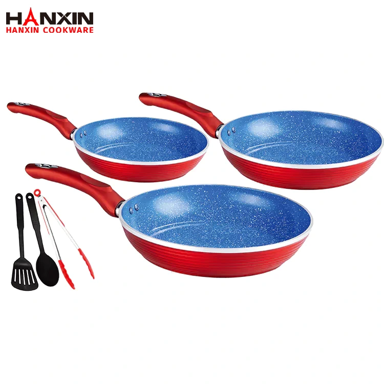 Zestaw naczyń kuchennych z aluminiową ceramiczną powłoką marmurową