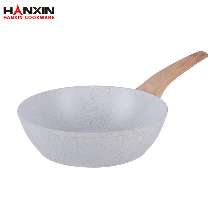 Głęboka patelnia z aluminiową ceramiczną powłoką marmurową